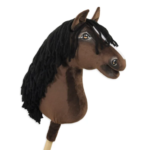 Žirgas ant lazdos „Super Hobby Horse Premium“ A3, sarti ir bėri - Tamsiai bėras žirgas
