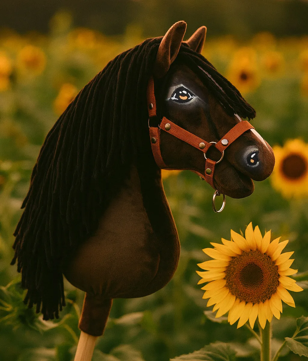 Žirgas ant lazdos „Super Hobby Horse Premium“, tamsiai bėras žirgas A3