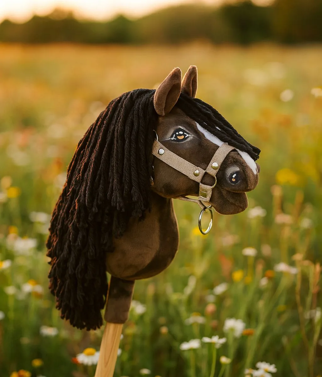 Žirgas ant lazdos „Super Hobby Horse Premium“, tamsiai bėras žirgas A5