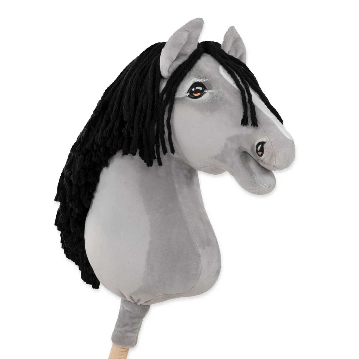 Žirgas ant lazdos „Super Hobby Horse Premium“, širmas žirgas IV su juodais karčiais A3