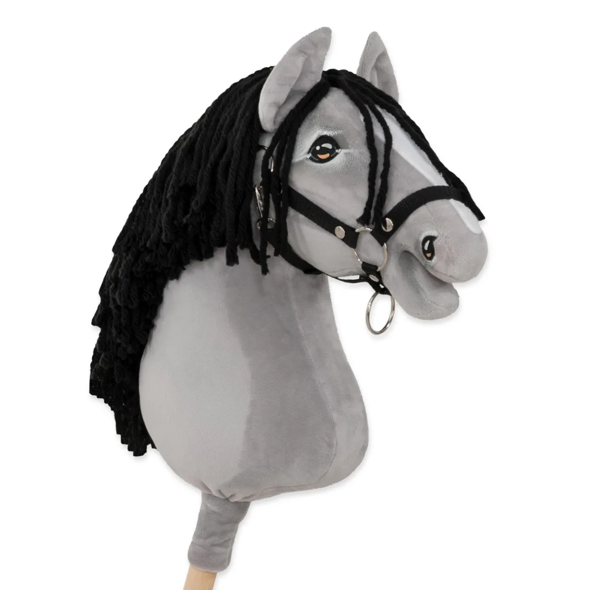 Žirgas ant lazdos „Super Hobby Horse Premium“, širmas žirgas IV su juodais karčiais A3