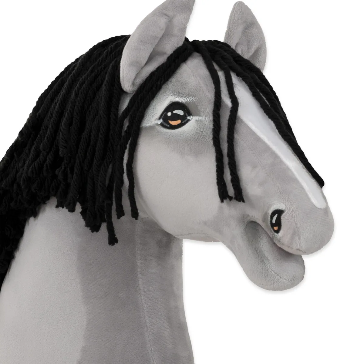 Žirgas ant lazdos „Super Hobby Horse Premium“, širmas žirgas IV su juodais karčiais A3