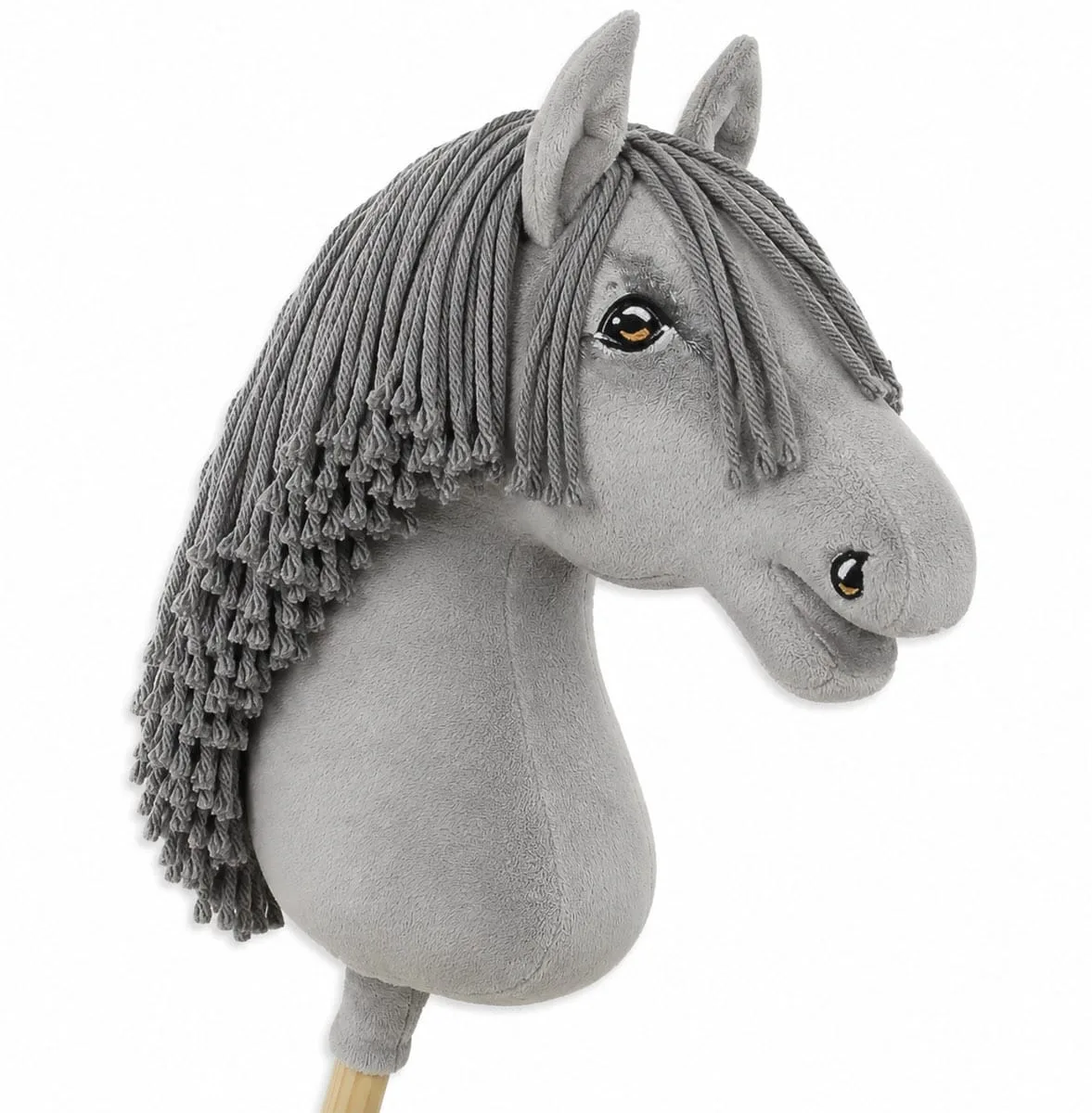 Žirgas ant lazdos „Super Hobby Horse Premium“, širmas žirgas su pilkais karčiais A3