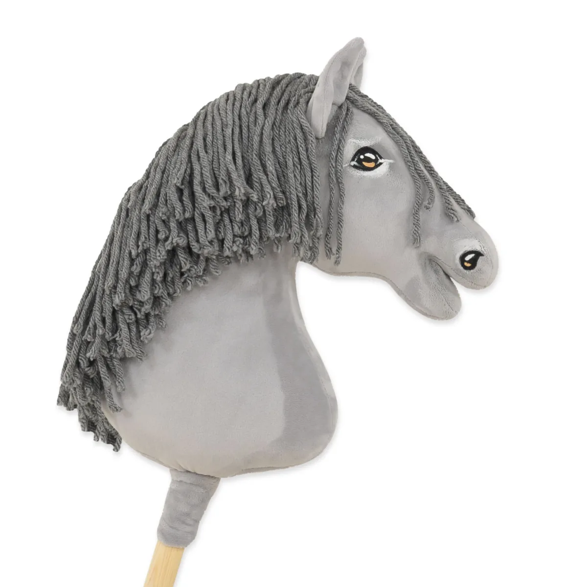 Žirgas ant lazdos „Super Hobby Horse Premium“, širmas žirgas su pilkais karčiais A3