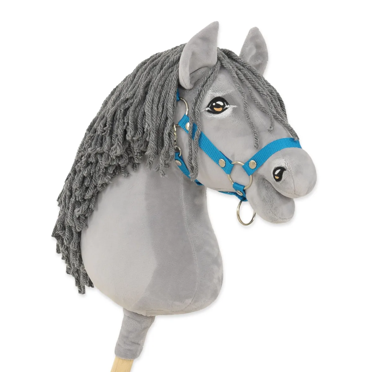 Žirgas ant lazdos „Super Hobby Horse Premium“, širmas žirgas su pilkais karčiais A3
