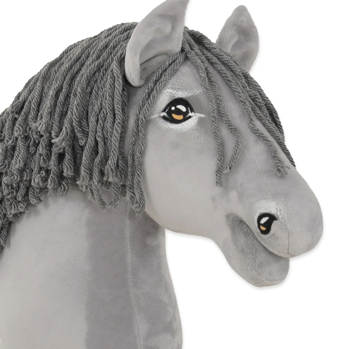 Žirgas ant lazdos „Super Hobby Horse Premium“, širmas žirgas su pilkais karčiais A3