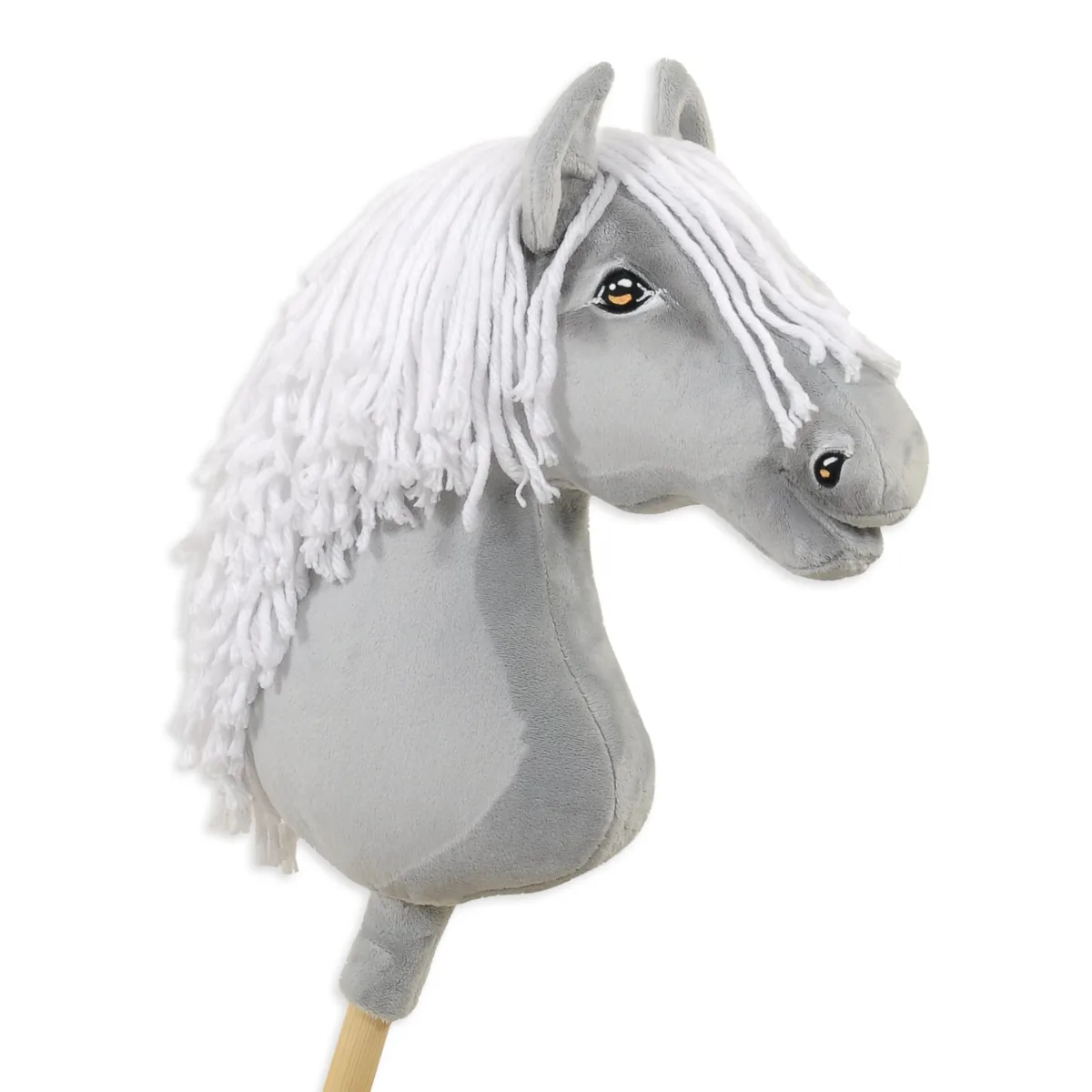 Žirgas ant lazdos „Super Hobby Horse Premium“, širmas žirgas su baltais karčiais A3