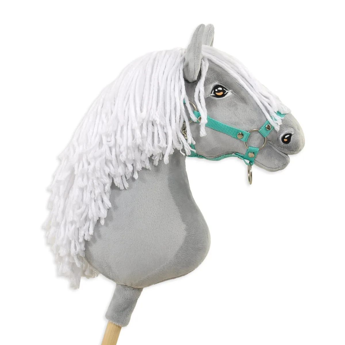 Žirgas ant lazdos „Super Hobby Horse Premium“, širmas žirgas su baltais karčiais A3