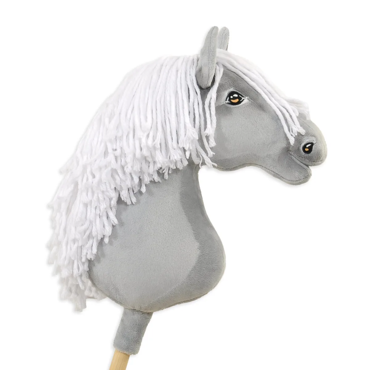 Žirgas ant lazdos „Super Hobby Horse Premium“, širmas žirgas su baltais karčiais A3