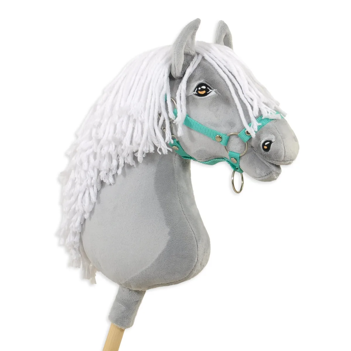 Žirgas ant lazdos „Super Hobby Horse Premium“, širmas žirgas su baltais karčiais A3