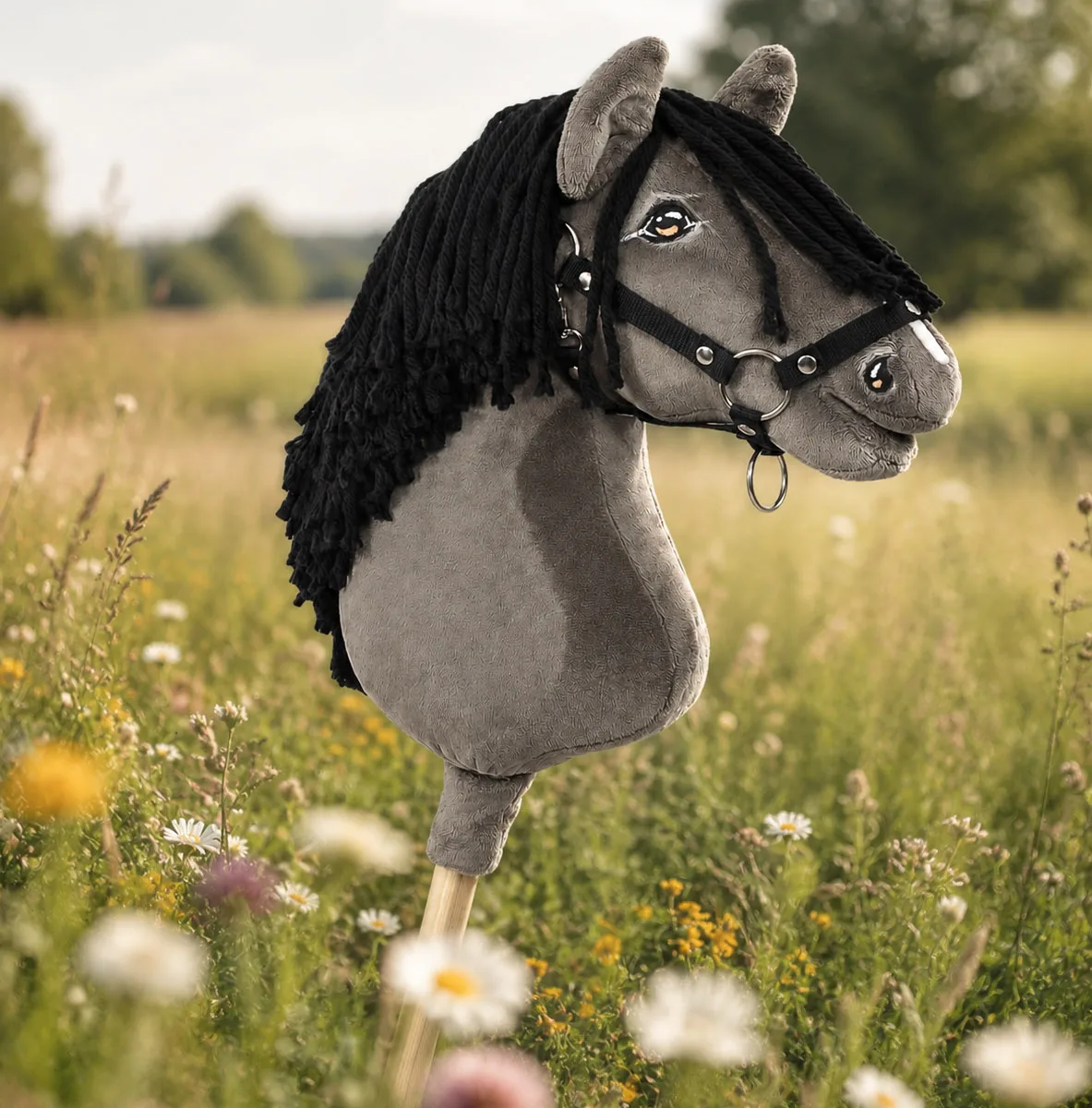 Žirgas ant lazdos „Super Hobby Horse Premium“, pelėsvai pilkas žirgas A3