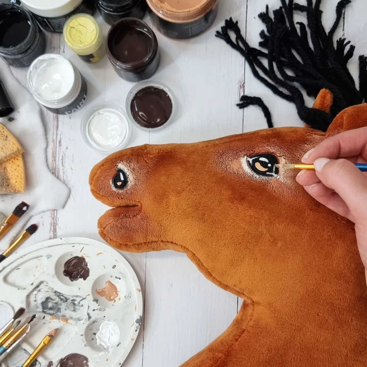 Žirgas ant lazdos „Super Hobby Horse Premium“, šviesiai bėras žirgas A3
