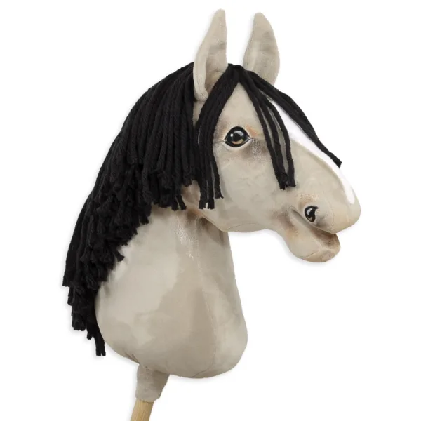 Žirgas ant lazdos „Super Hobby Horse Premium“ A3, bėri ir gelsvi - Šviesiai pelėsvas žirgas