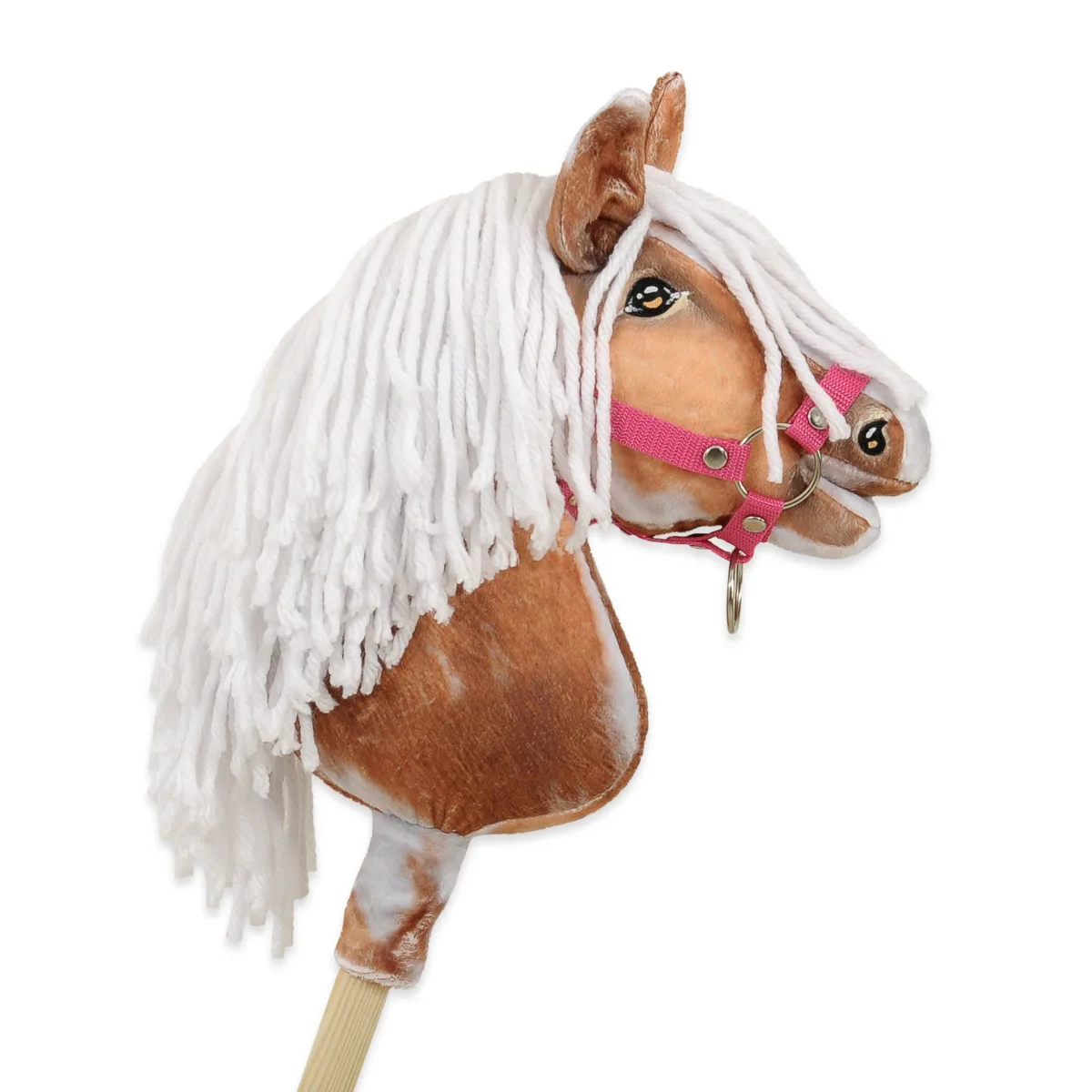 Žirgas ant lazdos „Super Hobby Horse Premium“, margas tobiano bėras žirgas su baltais karčiais A4