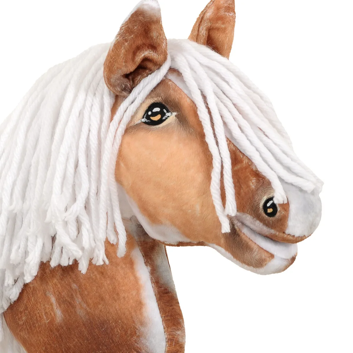 Žirgas ant lazdos „Super Hobby Horse Premium“, margas tobiano bėras žirgas su baltais karčiais A4