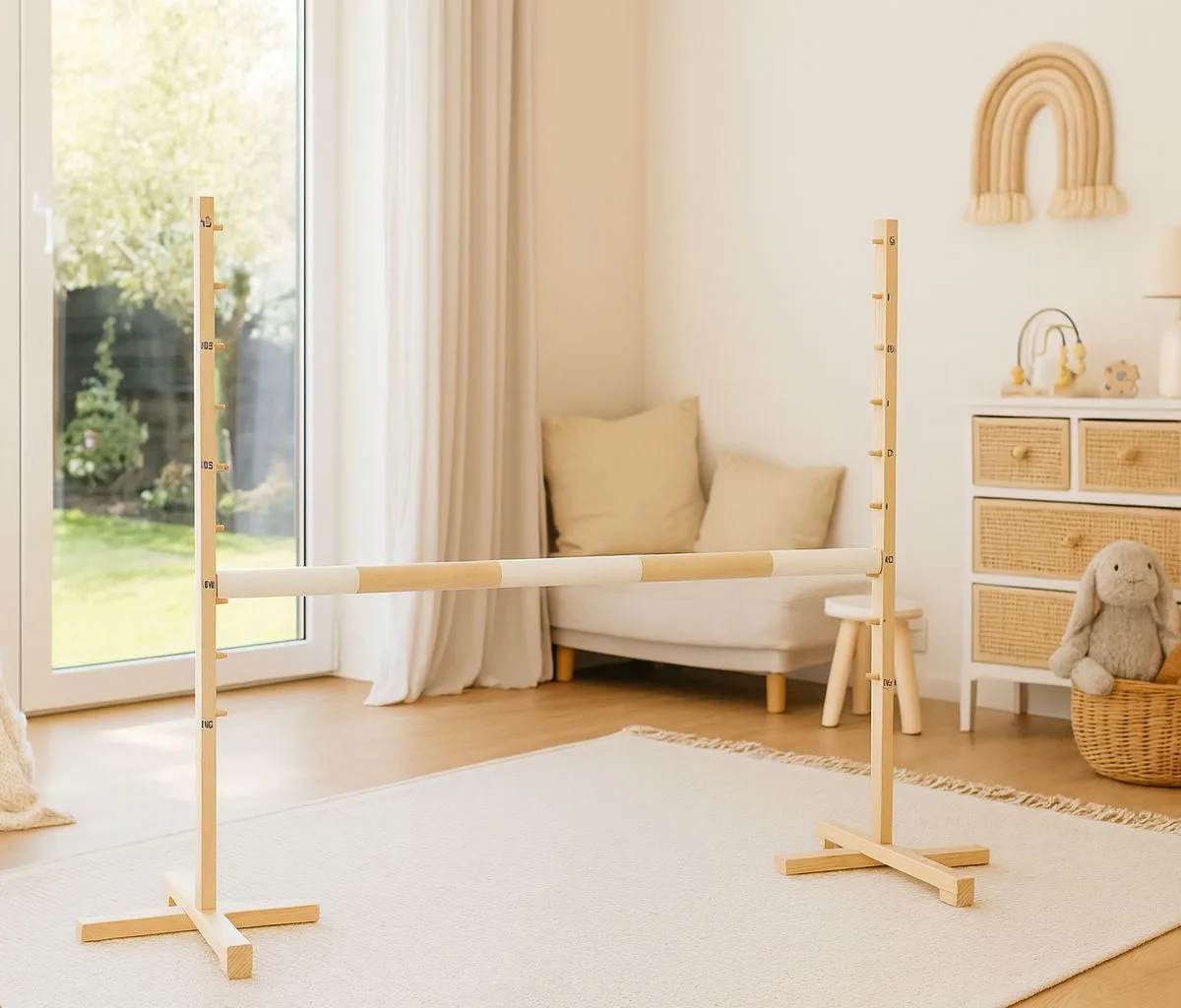 Kliūtis šuoliams „Hobby Horse“ žirgui, 120 cm, kartelė smėlio spalvos