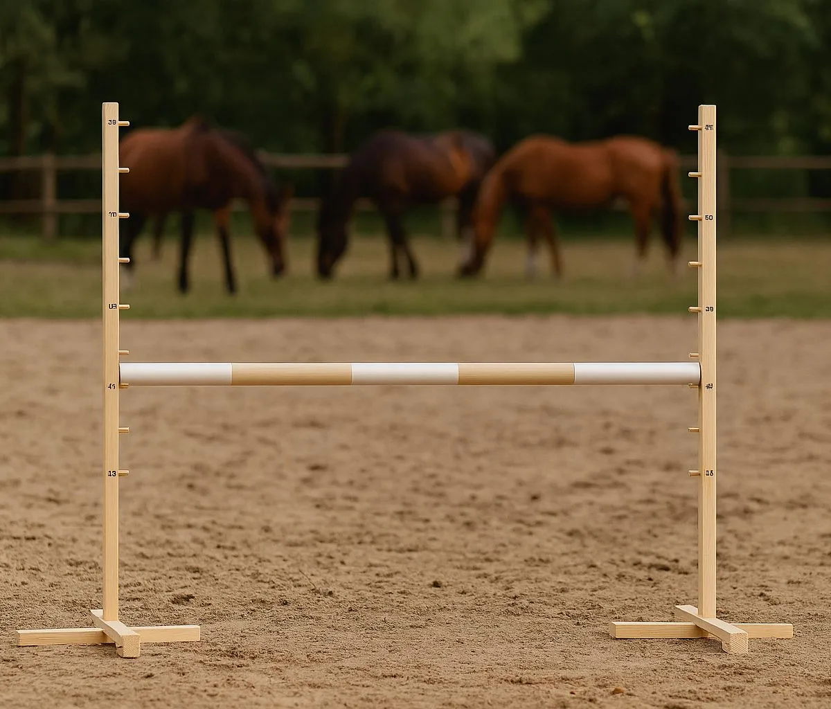 Kliūtis šuoliams „Hobby Horse“ žirgui, 120 cm, kartelė smėlio spalvos