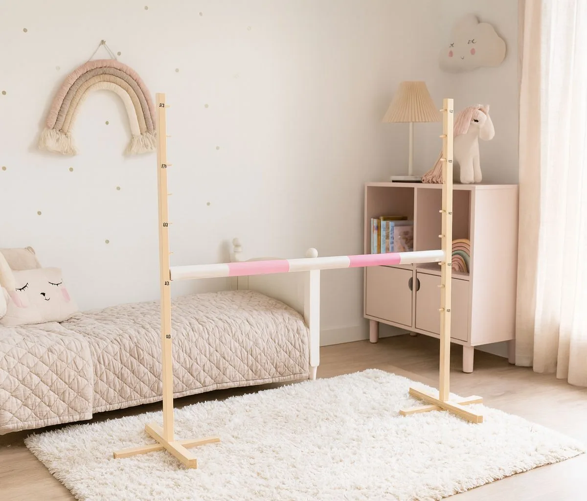 Kliūtis šuoliams „Hobby Horse“ žirgui, 120 cm, kartelė šviesiai rožinė