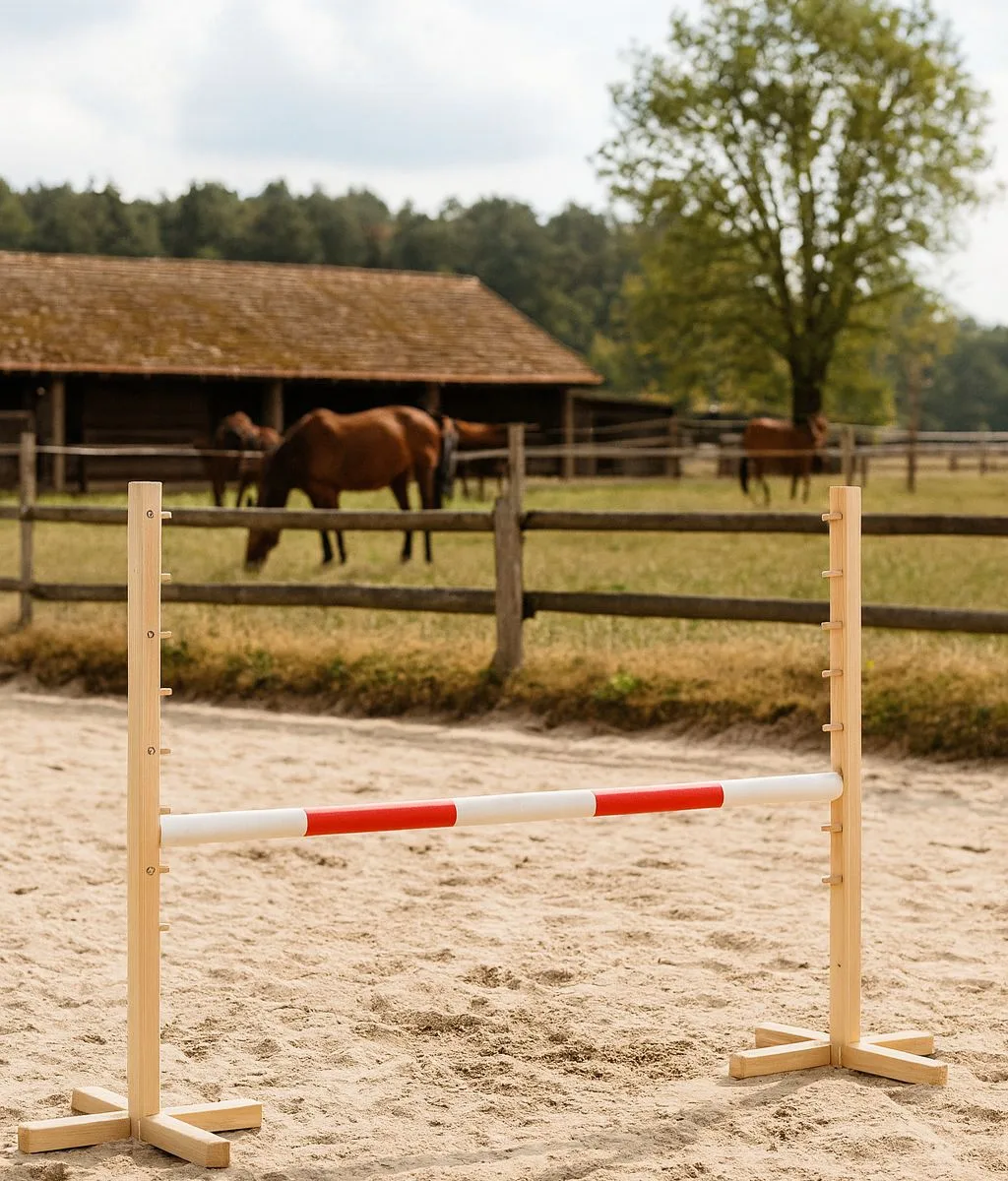 Kliūtis šuoliams „Hobby Horse“ žirgui, 120 cm, kartelė raudona