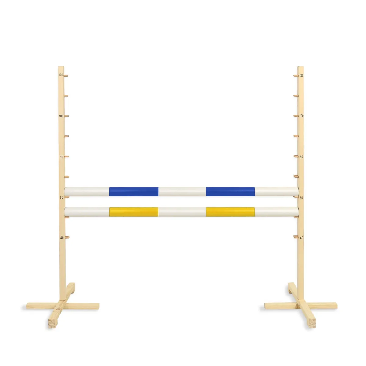 Kliūtis šuoliams „Hobby Horse“ žirgui, 120 cm, su dviem kartelėmis, spalvos: mėlyna ir rožinė