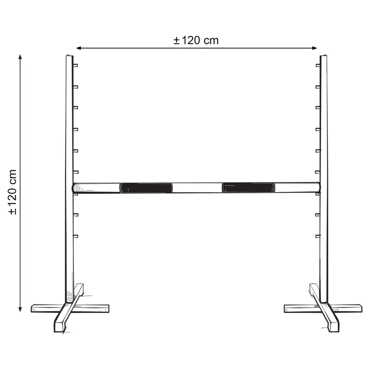 Kliūtis šuoliams „Hobby Horse“ žirgui, 120 cm, su dviem kartelėmis, spalvos: mėlyna ir rožinė