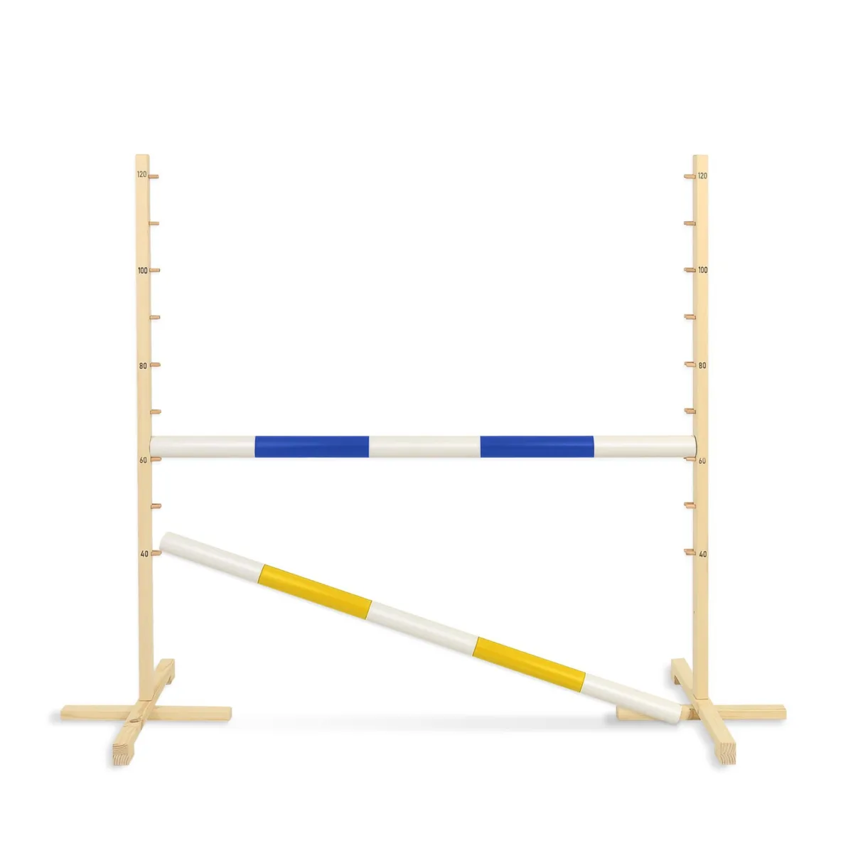 Kliūtis šuoliams „Hobby Horse“ žirgui, 120 cm, su dviem kartelėmis, spalvos: mėlyna ir rožinė