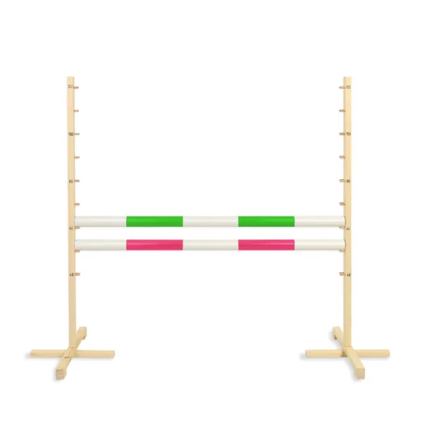 Kliūtis šuoliams „Hobby Horse“ žirgui, 120 cm, su dviem kartelėmis - Su dviem kartelėmis: žalia ir rožinė