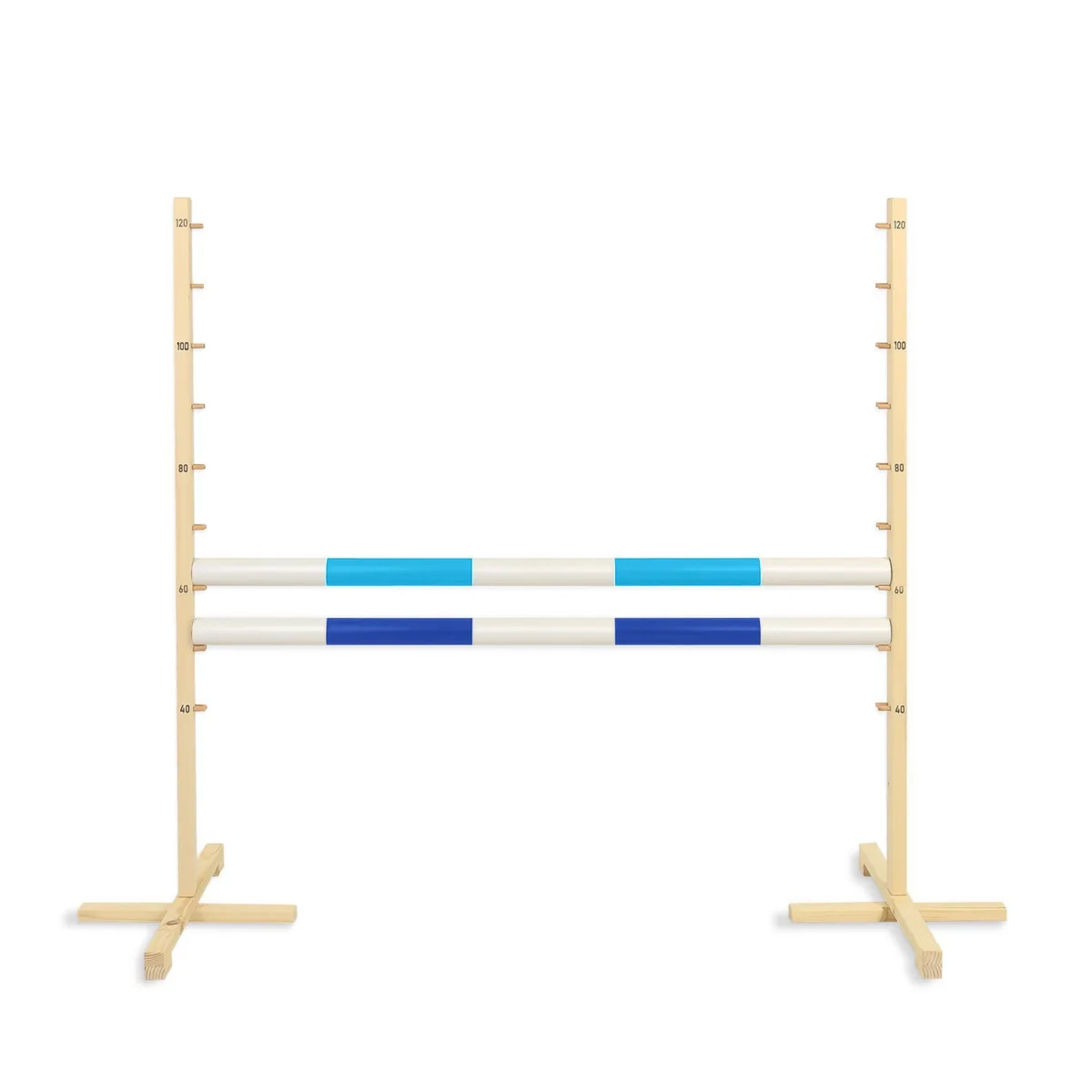 Kliūtis šuoliams „Hobby Horse“ žirgui, 120 cm, su dviem kartelėmis, spalvos: mėlyna ir rožinė