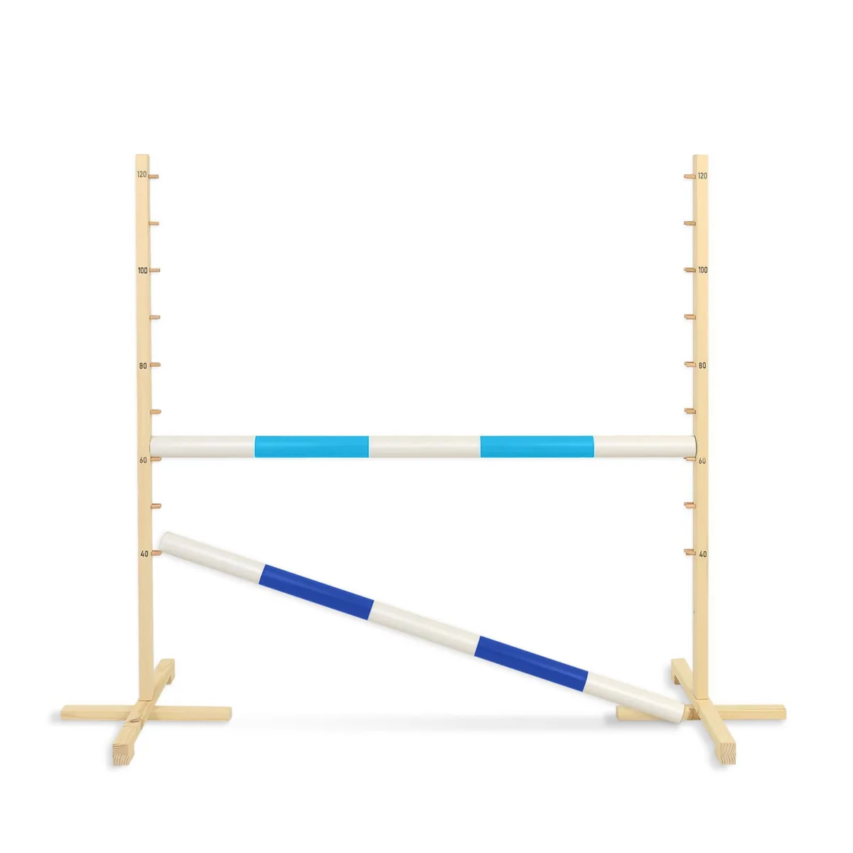 Kliūtis šuoliams „Hobby Horse“ žirgui, 120 cm, su dviem kartelėmis, spalvos: mėlyna ir rožinė