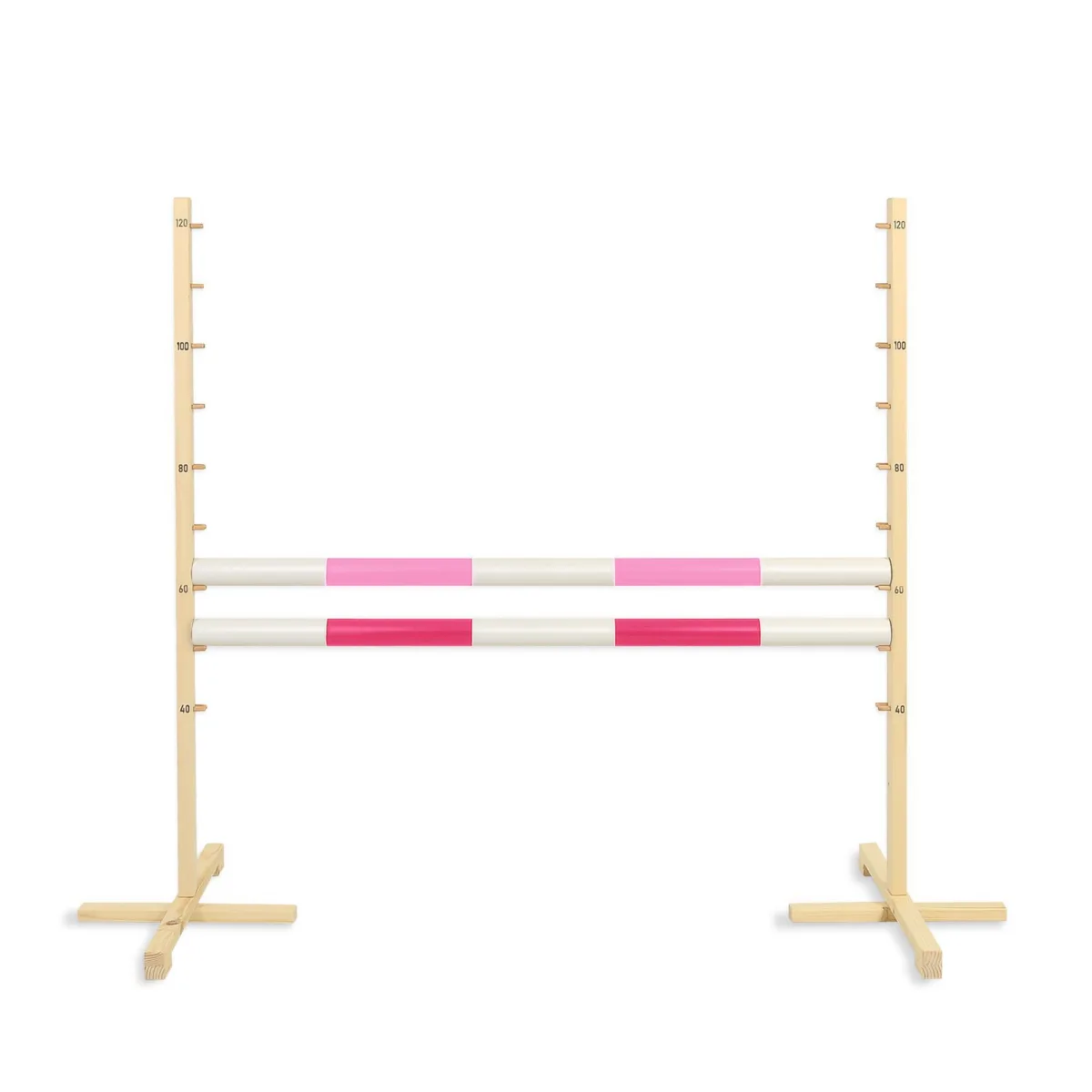 Kliūtis šuoliams „Hobby Horse“ žirgui, 120 cm, su dviem kartelėmis, spalvos: mėlyna ir rožinė