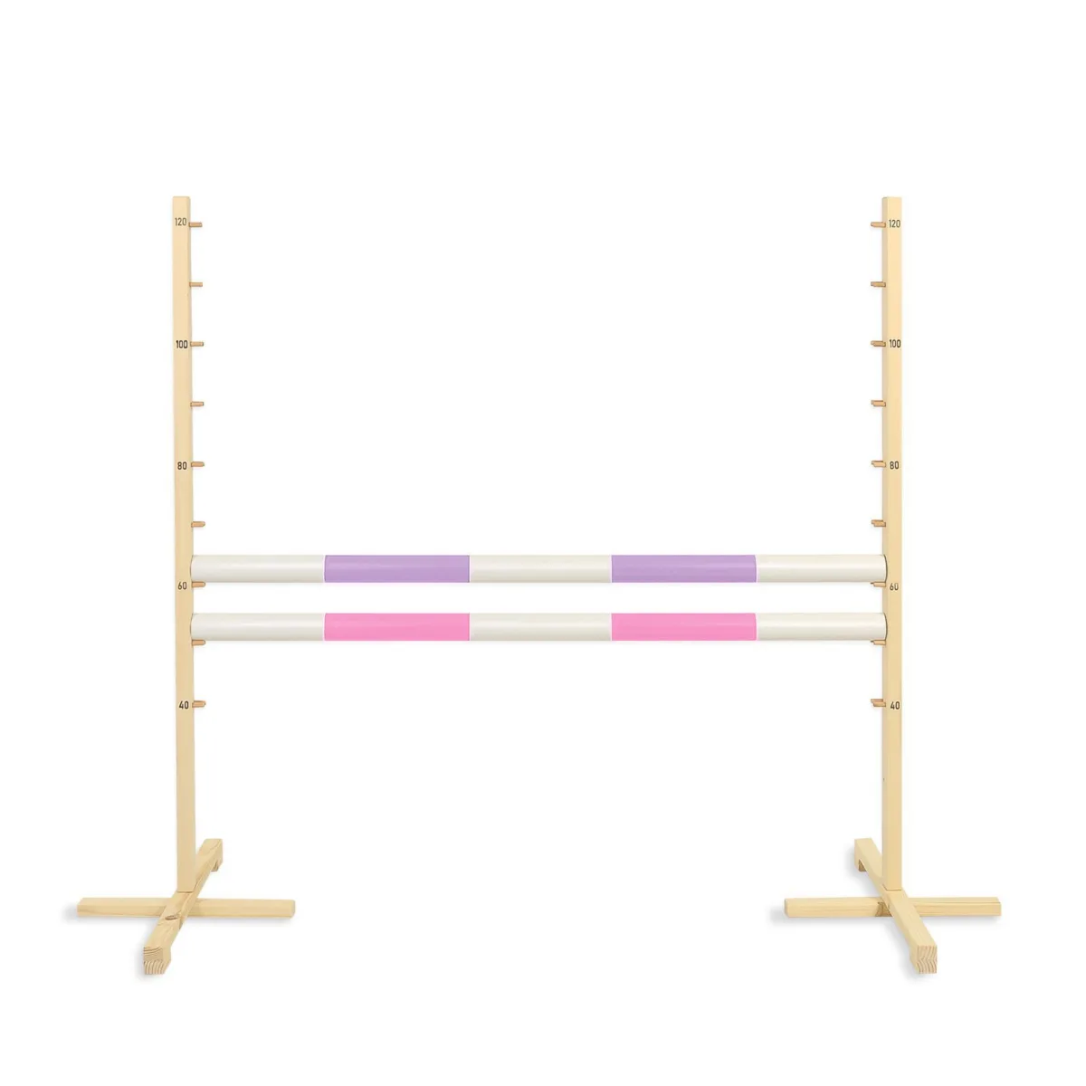 Kliūtis šuoliams „Hobby Horse“ žirgui, 120 cm, su dviem kartelėmis, spalvos: mėlyna ir rožinė