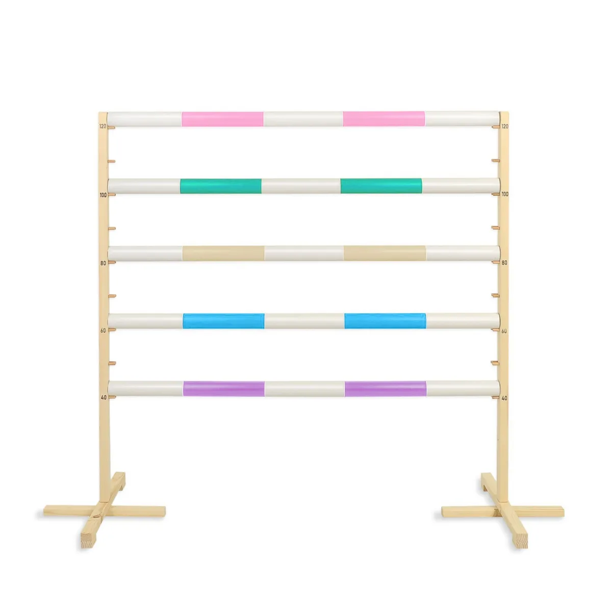 Kliūtis šuoliams „Hobby Horse“ žirgui, 120 cm, su dviem kartelėmis, spalvos: mėlyna ir rožinė