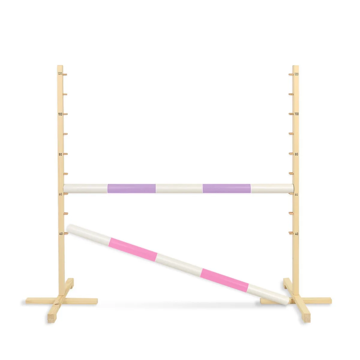 Kliūtis šuoliams „Hobby Horse“ žirgui, 120 cm, su dviem kartelėmis, spalvos: mėlyna ir rožinė