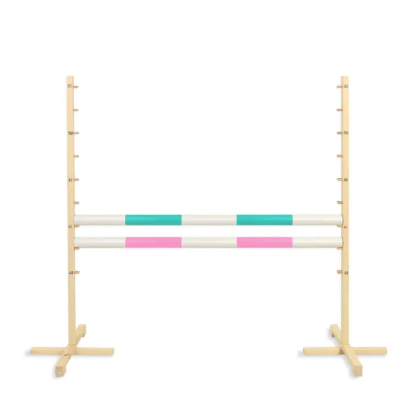 Kliūtis šuoliams „Hobby Horse“ žirgui, 120 cm, su dviem kartelėmis, spalvos: rožinė ir smėlio