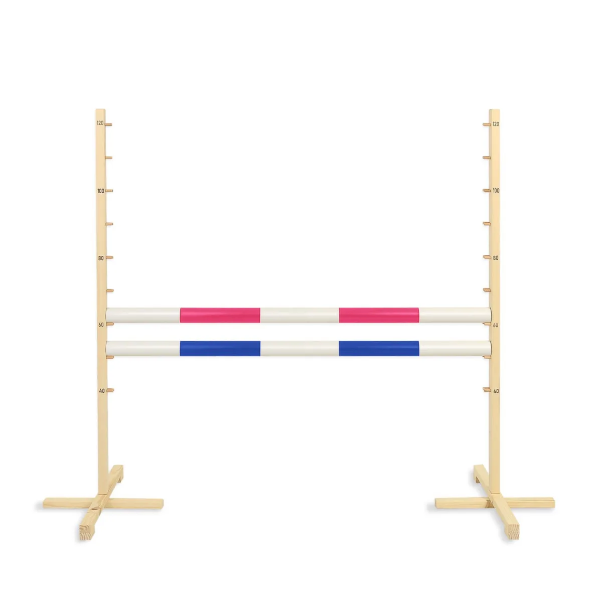 Kliūtis šuoliams „Hobby Horse“ žirgui, 120 cm, su dviem kartelėmis, rožinė ir mėlyna