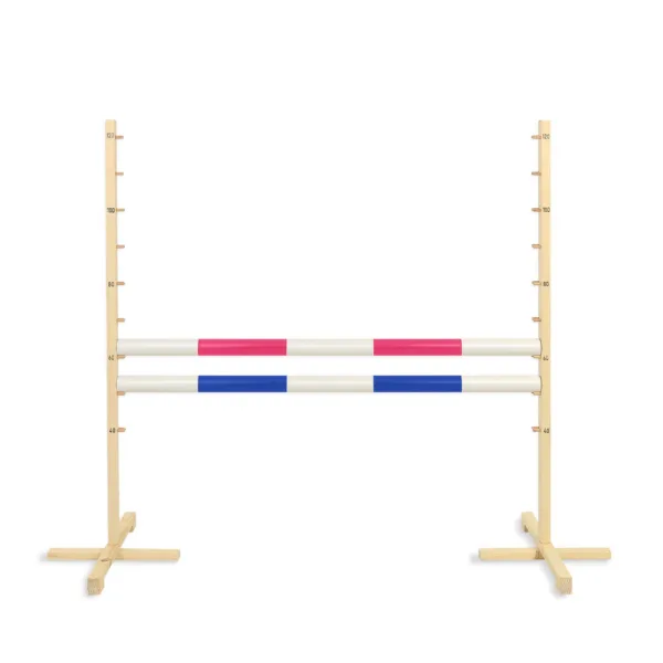 Kliūtis šuoliams „Hobby Horse“ žirgui, 120 cm, su dviem kartelėmis - Su dviem kartelėmis: rožinė ir mėlyna
