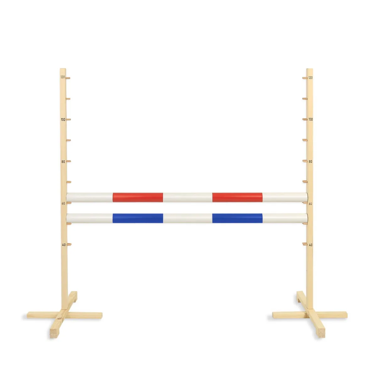 Kliūtis šuoliams „Hobby Horse“ žirgui, 120 cm, su dviem kartelėmis, raudona ir mėlyna