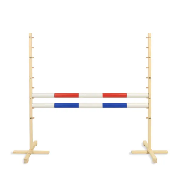 Kliūtis šuoliams „Hobby Horse“ žirgui, 120 cm, su dviem kartelėmis - Su dviem kartelėmis: raudona ir mėlyna