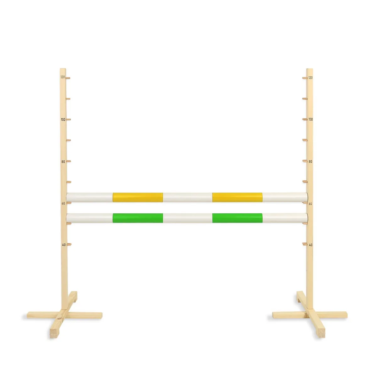 Kliūtis šuoliams „Hobby Horse“ žirgui, 120 cm, su dviem kartelėmis, geltona ir žalia