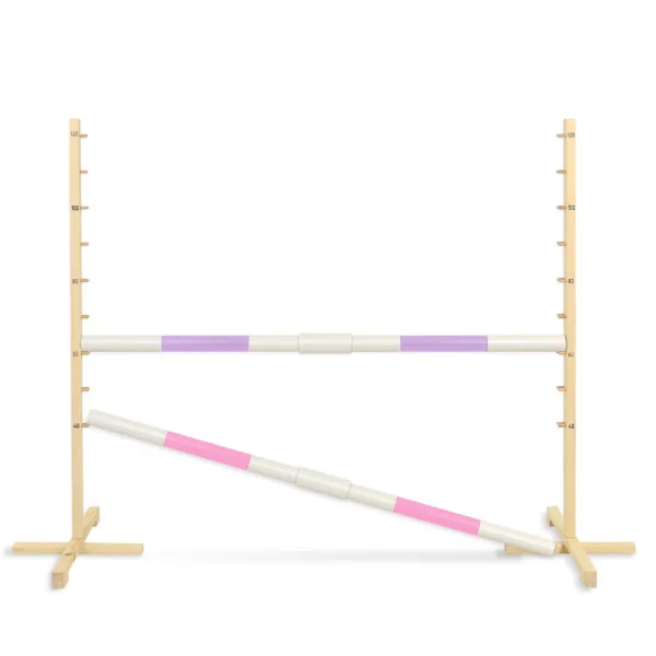 Kliūtis šuoliams „Hobby Horse“ žirgui, 160 cm, aukštis 120 cm, su dviem kartelėmis, spalvos: rožinė ir smėlio