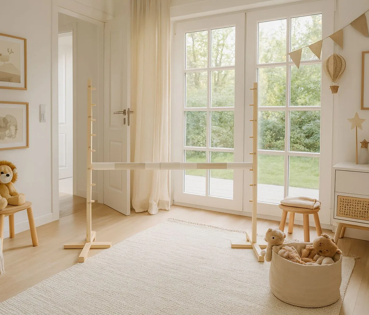Kliūtis šuoliams „Hobby Horse“ žirgui, 160 cm, aukštis 120 cm, kartelė smėlio spalvos