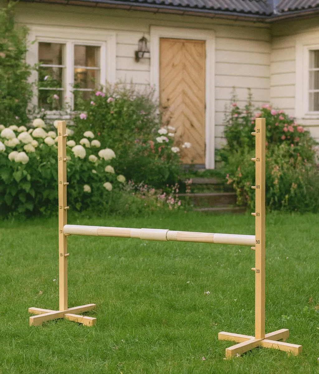 Kliūtis šuoliams „Hobby Horse“ žirgui, 160 cm, aukštis 120 cm, kartelė smėlio spalvos