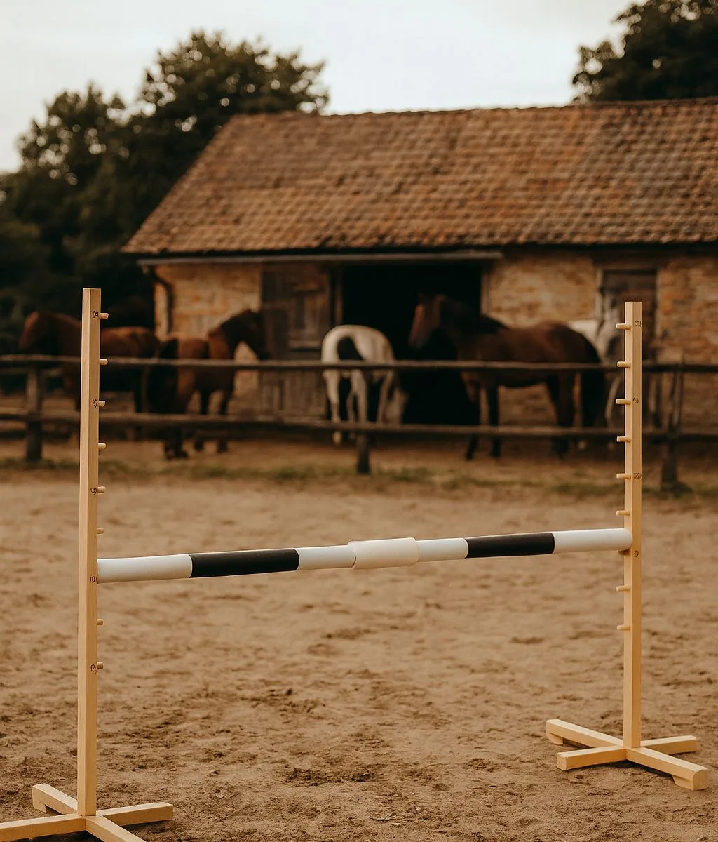 Kliūtis šuoliams „Hobby Horse“ žirgui, 160 cm, aukštis 120 cm, kartelė juoda