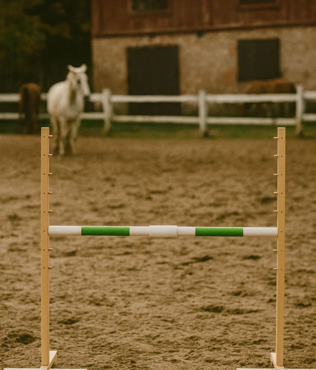 Kliūtis šuoliams „Hobby Horse“ žirgui, 160 cm, aukštis 120 cm, kartelė žalia