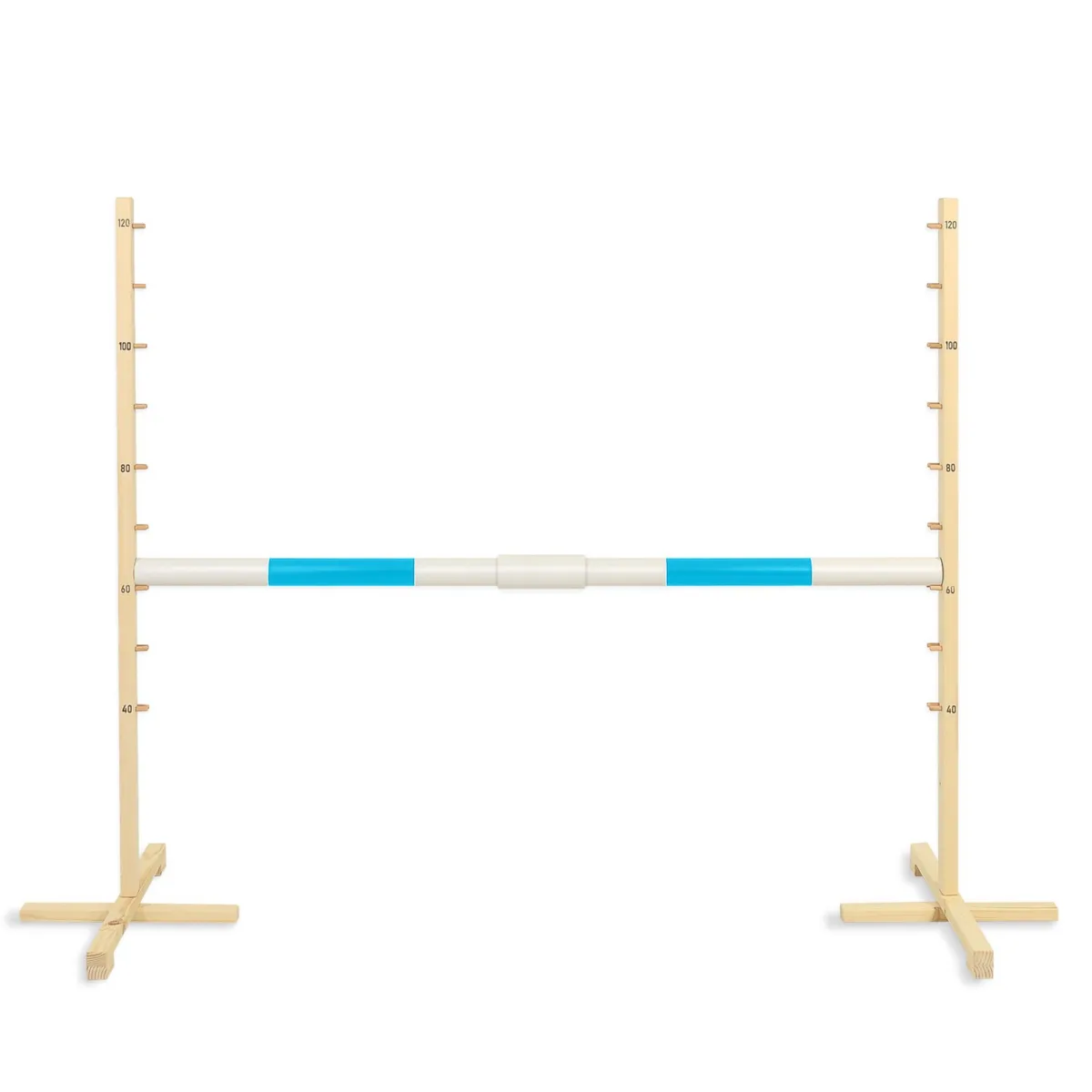 Kliūtis šuoliams „Hobby Horse“ žirgui, 160 cm, aukštis 120 cm, kartelė šviesiai mėlyna
