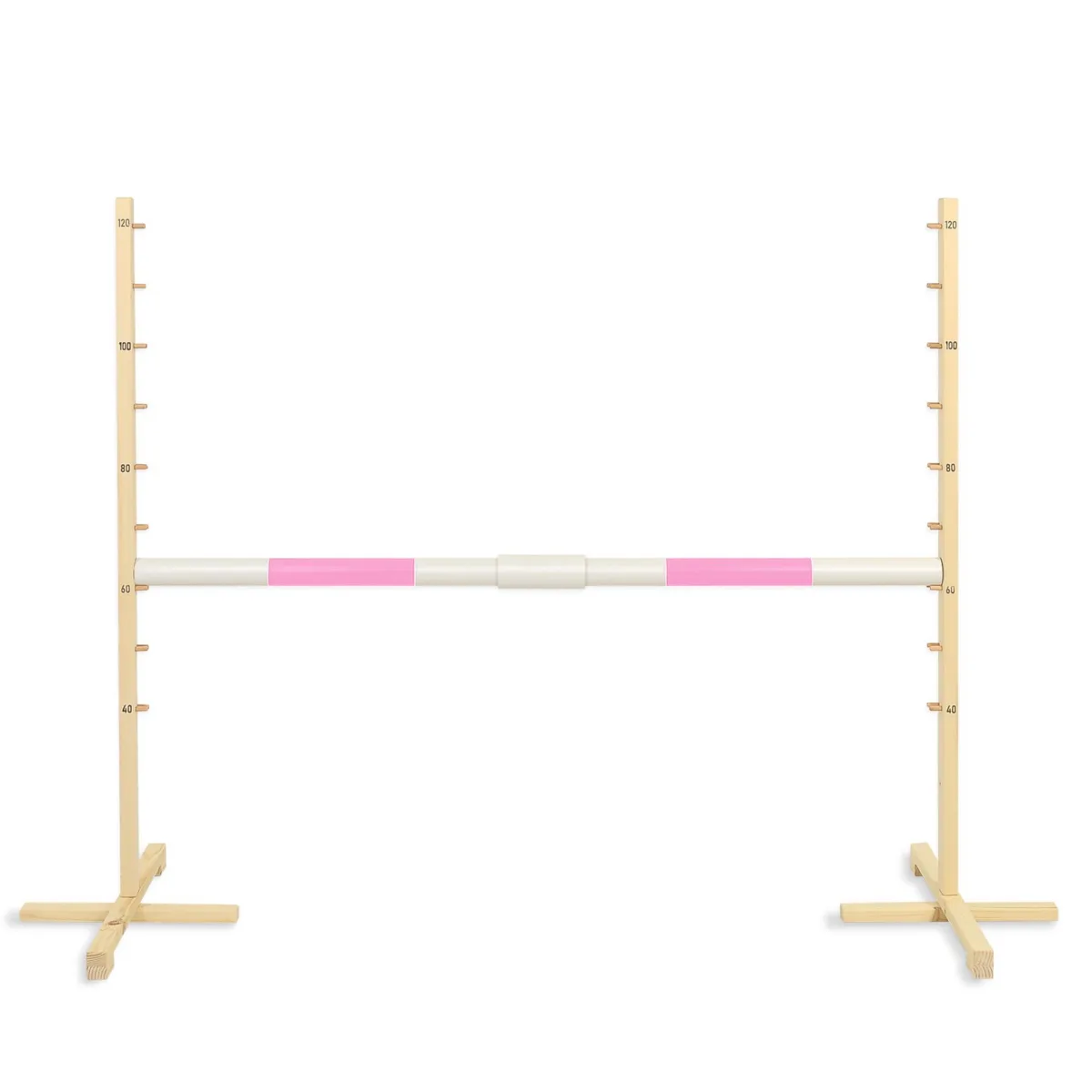 Kliūtis šuoliams „Hobby Horse“ žirgui, 160 cm, aukštis 120 cm, kartelė šviesiai rožinė