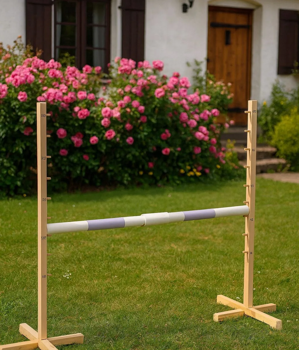 Kliūtis šuoliams „Hobby Horse“ žirgui, 160 cm, aukštis 120 cm, kartelė šviesiai violetinė