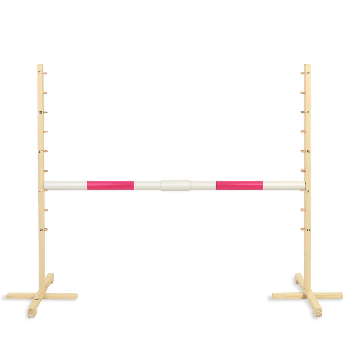 Kliūtis šuoliams „Hobby Horse“ žirgui, 160 cm, aukštis 120 cm, kartelė rožinė