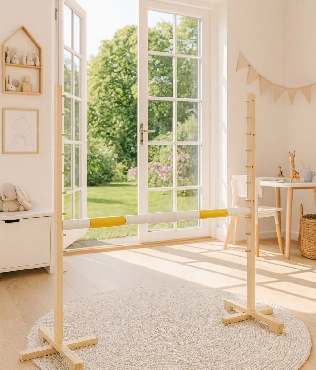 Kliūtis šuoliams „Hobby Horse“ žirgui, 160 cm, aukštis 120 cm, kartelė geltona
