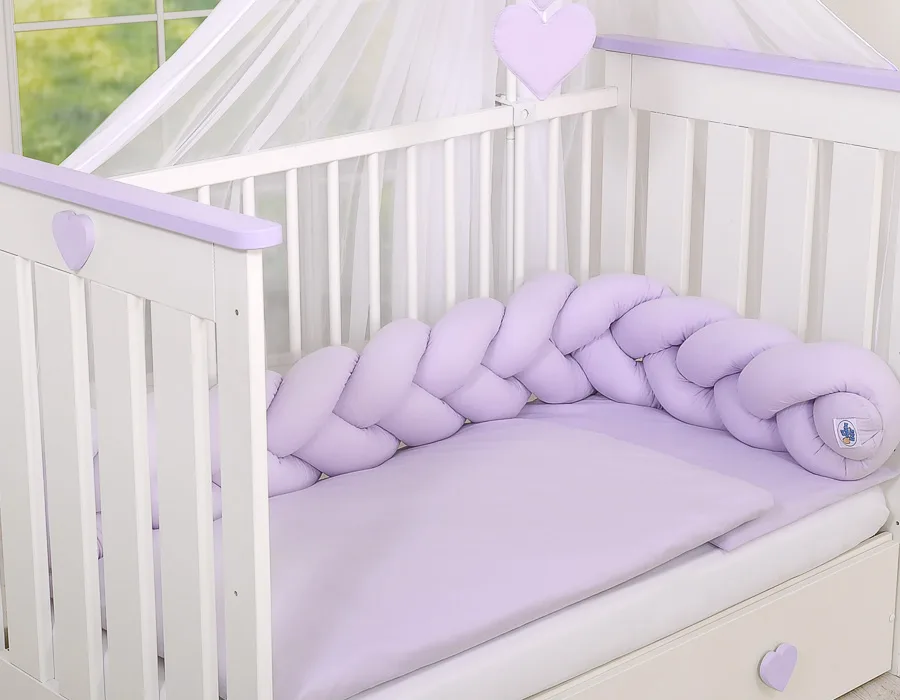 Pinta apsauga lovytei, spalvos: rožinė, smėlio ir violetinė